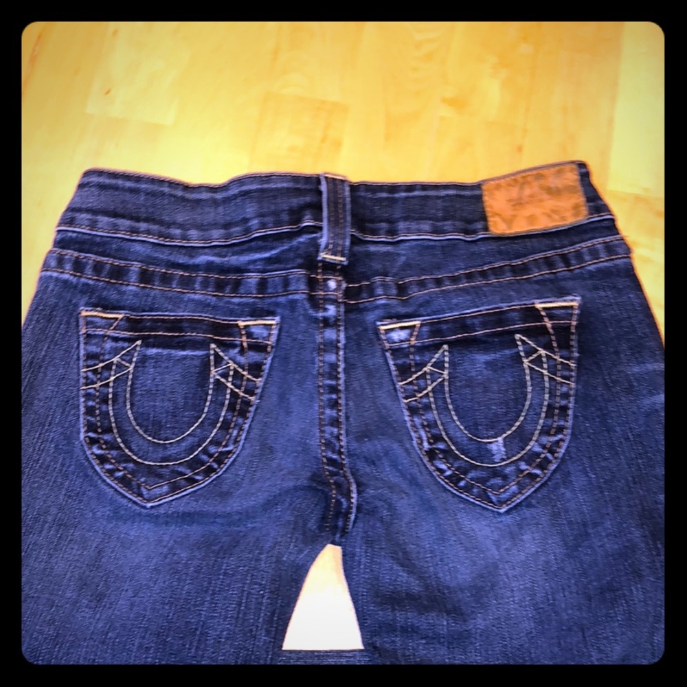 True religion dark blue jeans boot cut 28 stretch